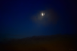 Earthshine Moon and Saturn